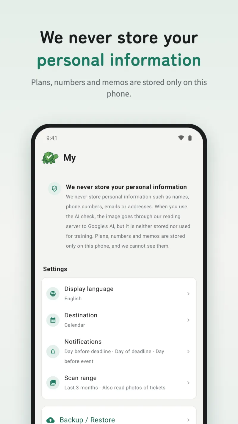 Checkame — We never store your personal information