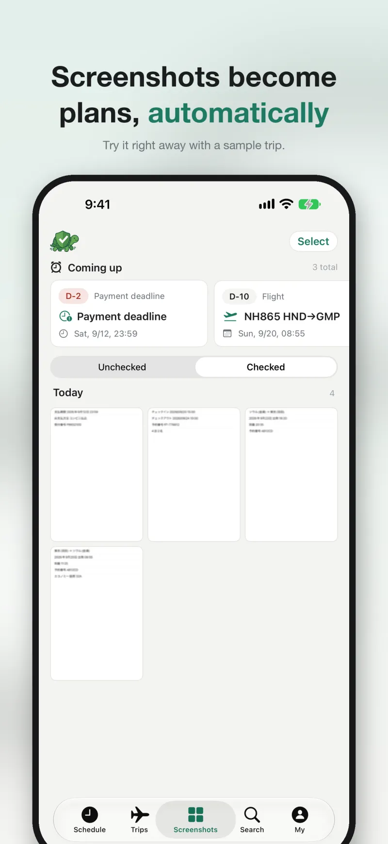 Checkame — Screenshots become plans, automatically